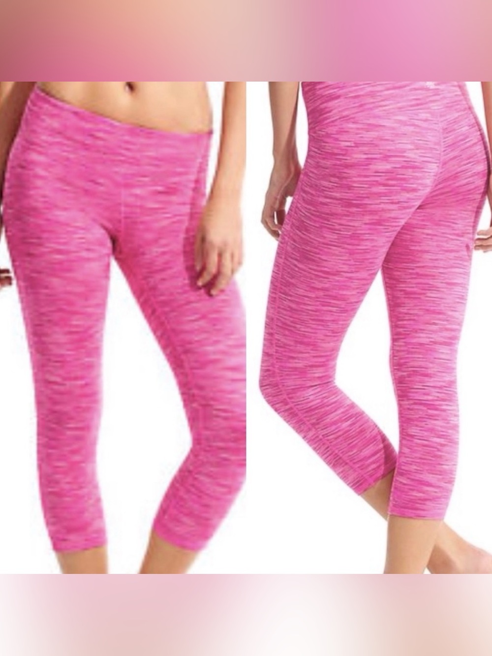 Athleta pink Chaturanga capri leggings